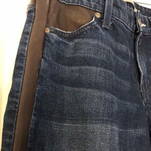 Denim and leather jeans by Vince